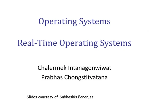 Operating Systems Real-Time Operating Systems
