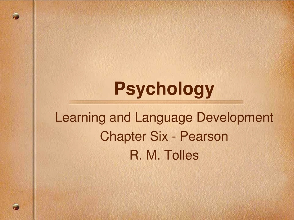 learning and language development chapter six pearson r m tolles