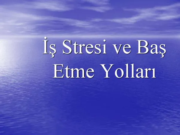 Is Stresi ve Bas Etme Yollari