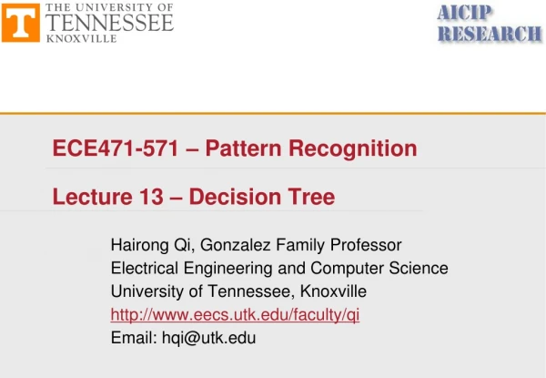 ECE471-571 – Pattern Recognition Lecture 13 – Decision Tree