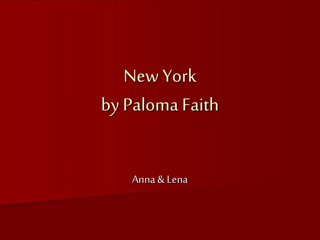 new york by paloma faith