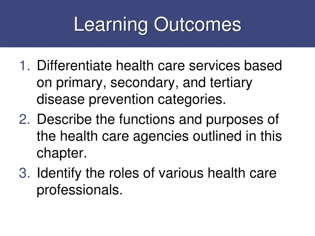 learning outcomes