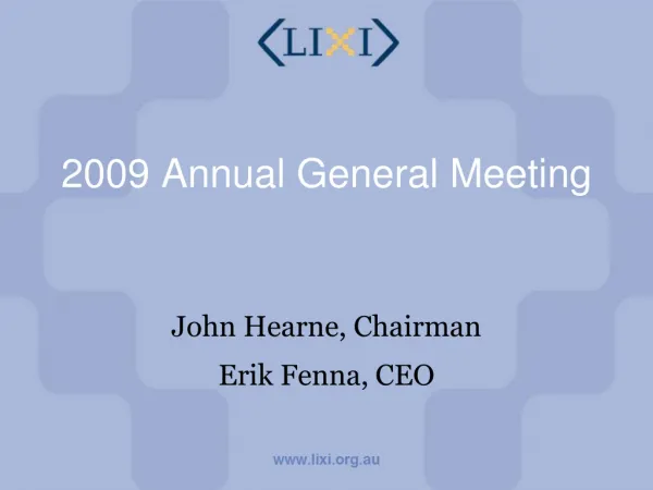 2009 Annual General Meeting
