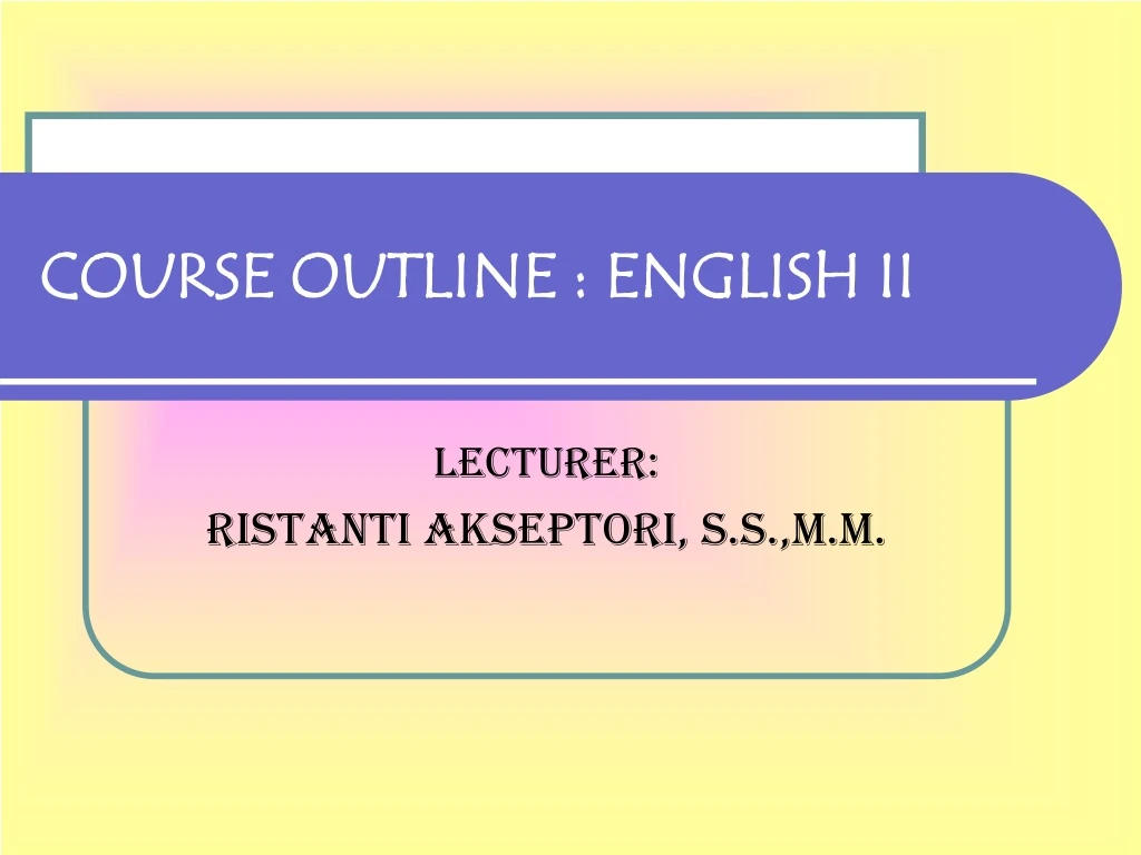 course outline english ii