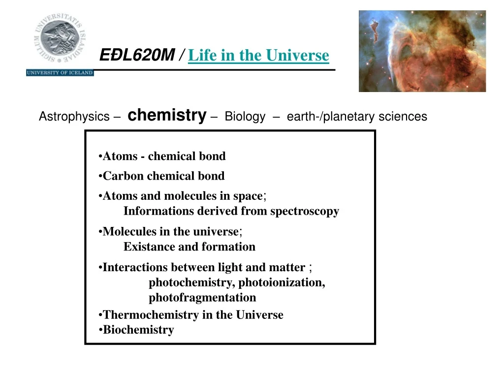 e l620m life in the u niverse