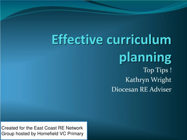 Effective curriculum planning