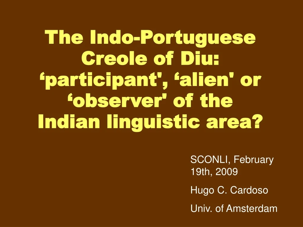 the indo portuguese creole of diu participant
