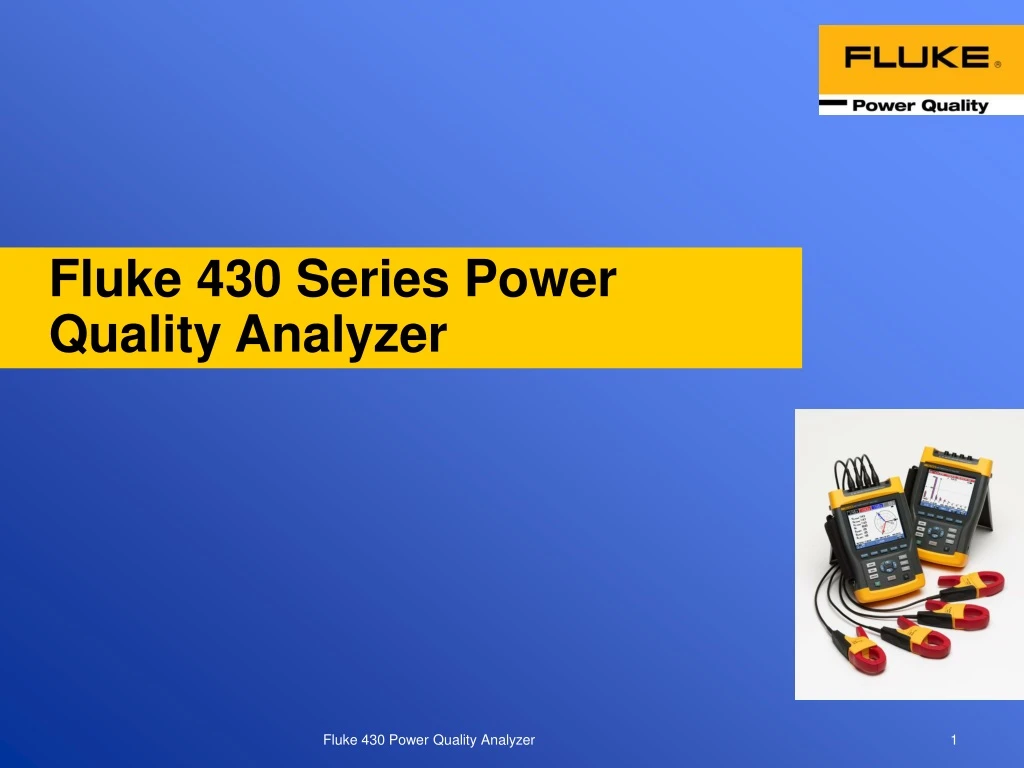 fluke 430 series power quality analyzer