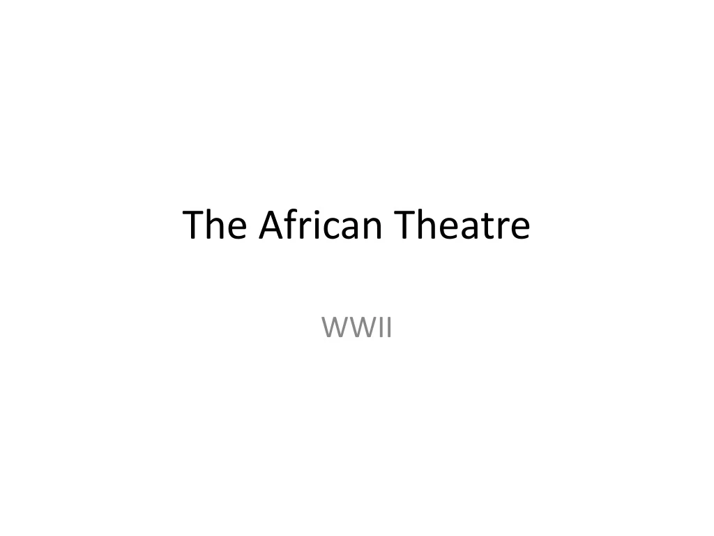 the african theatre