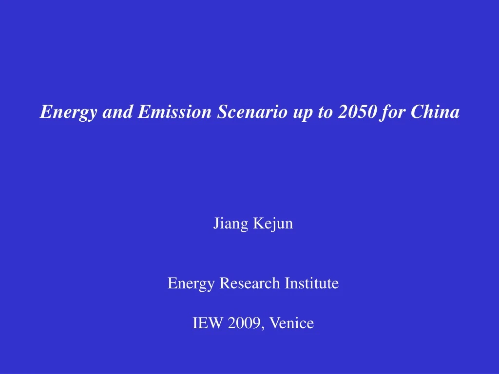 energy and emission scenario up to 2050 for china