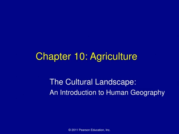 Chapter 10: Agriculture
