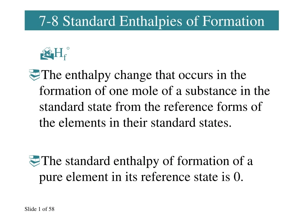 7 8 standard enthalpies of formation