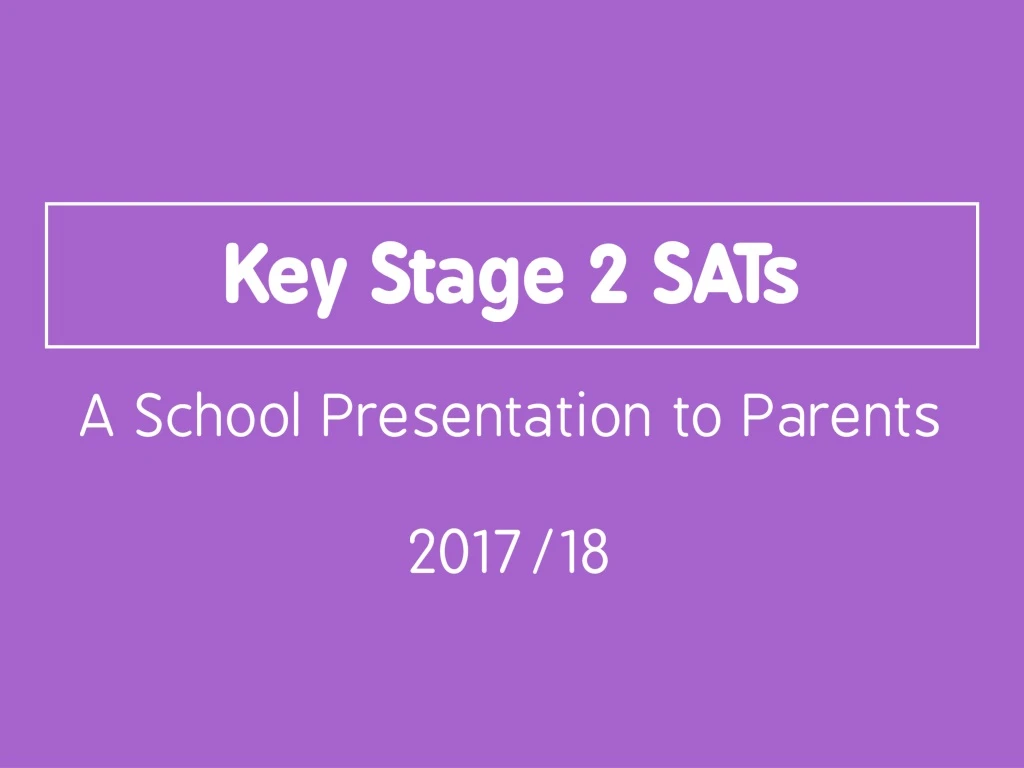 key stage 2 sats