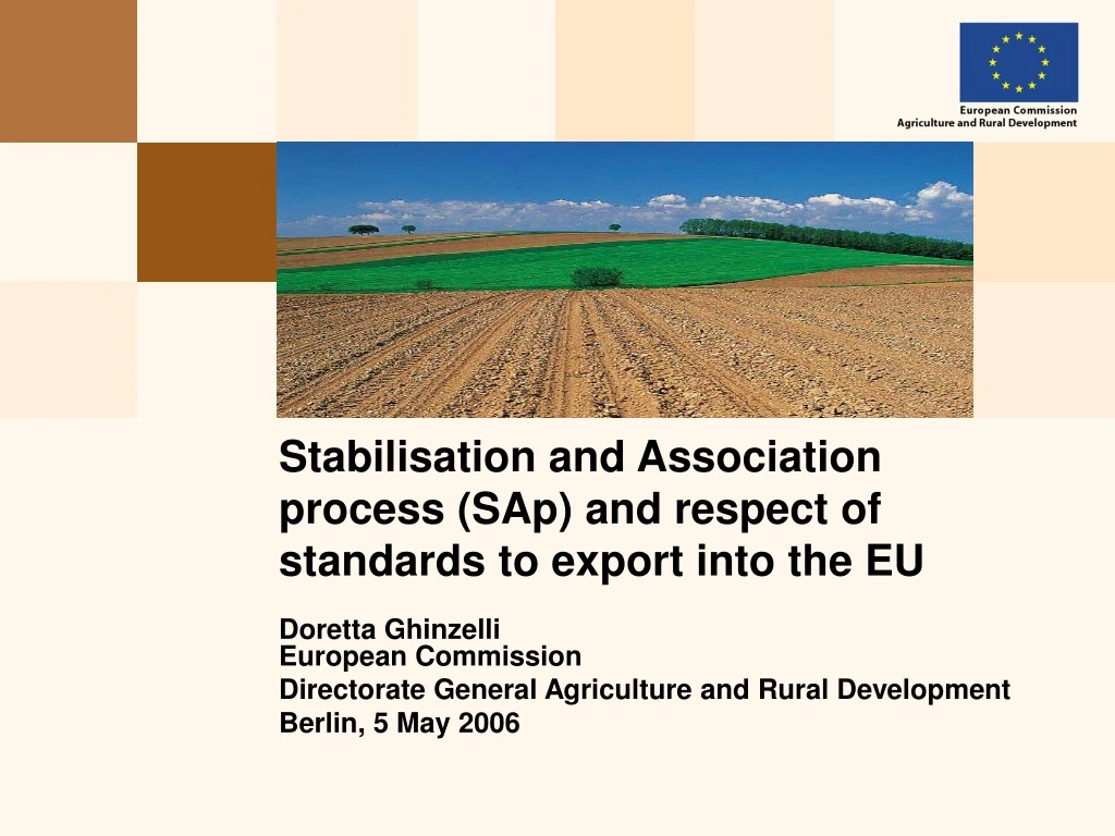 stabilisation and association process sap and respect of standards to export into the eu