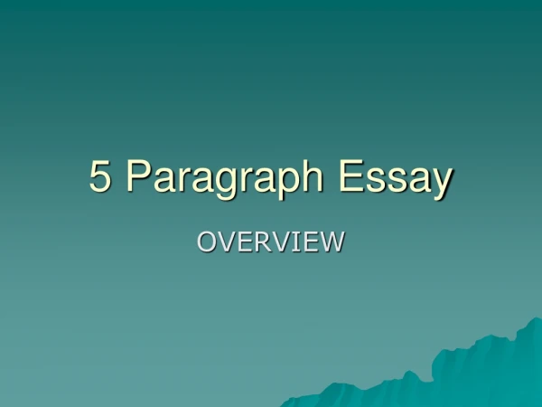 5 Paragraph Essay