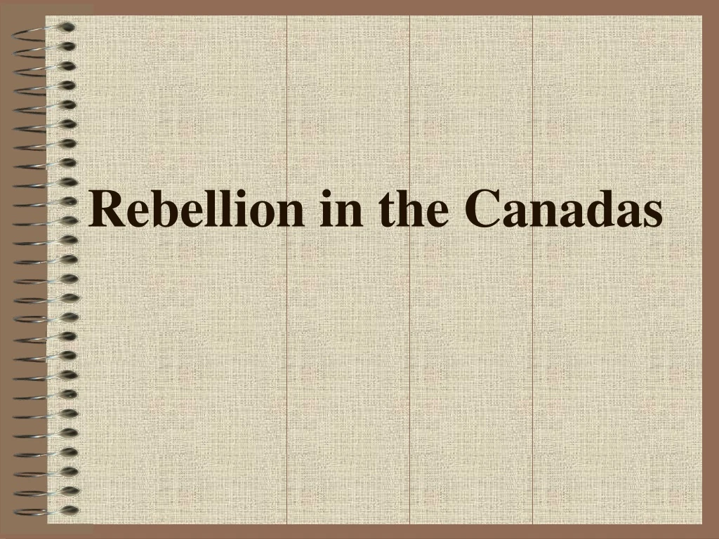 rebellion in the canadas