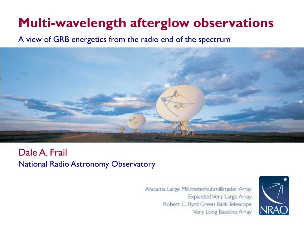 multi wavelength afterglow observations