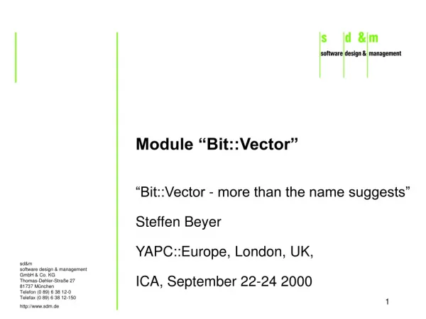 Module “Bit::Vector”