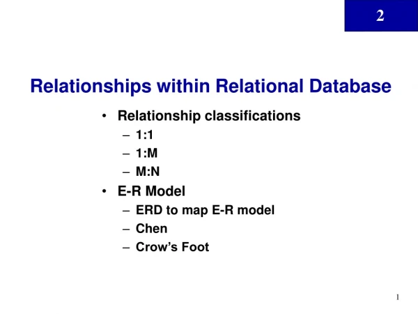 Relationships within Relational Database