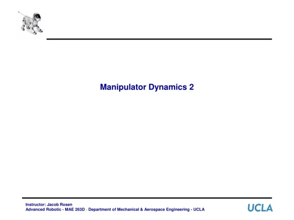 Manipulator Dynamics 2