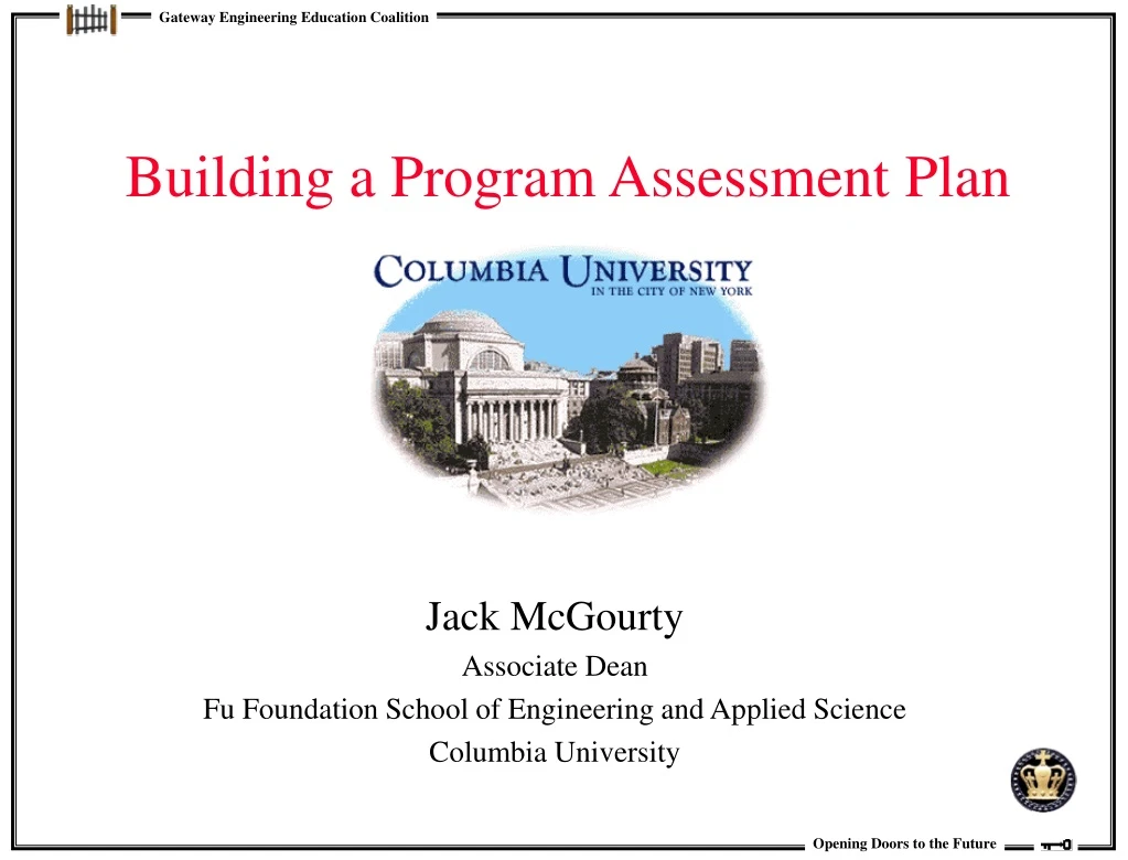 building a program assessment plan