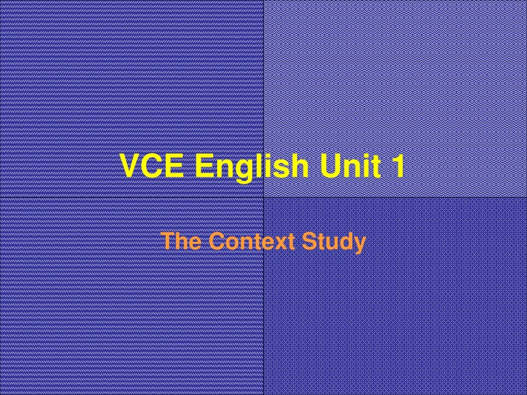 vce english unit 1