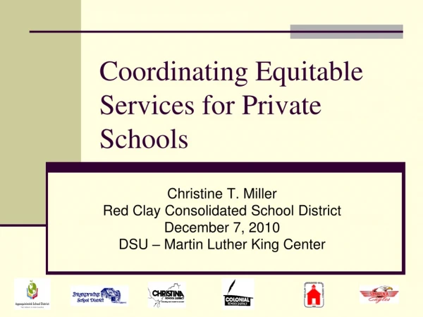 Coordinating Equitable Services for Private Schools