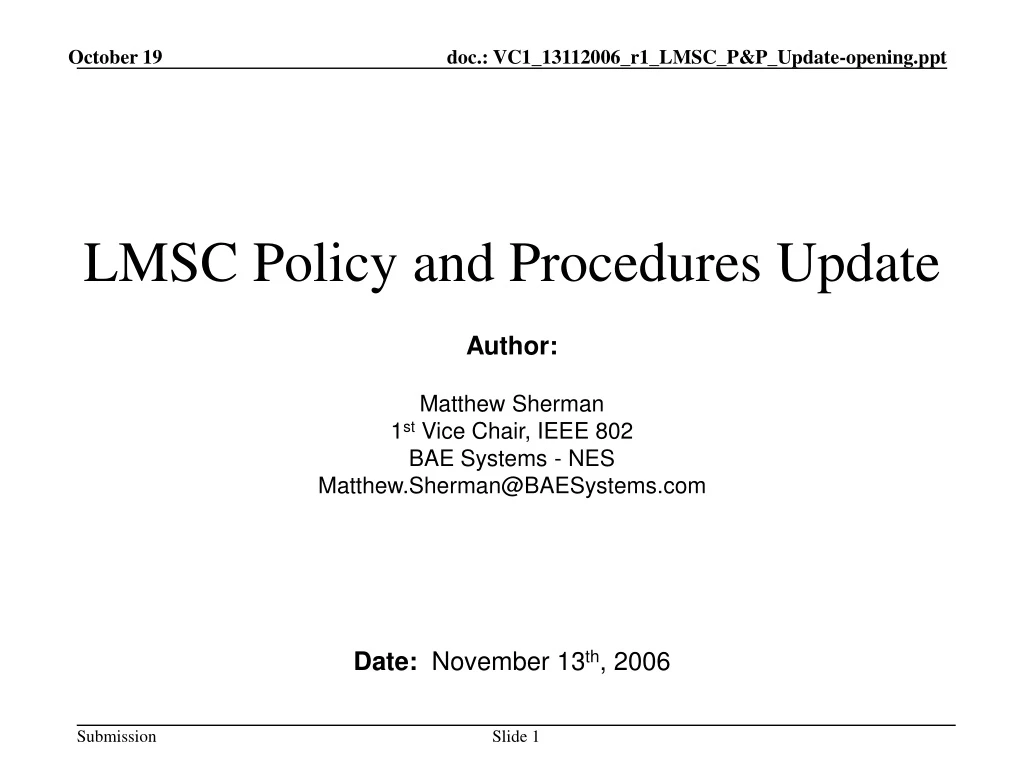 lmsc policy and procedures update