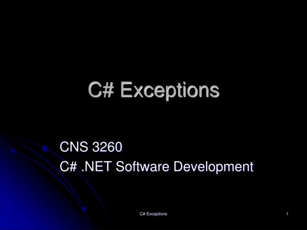 C# Exceptions