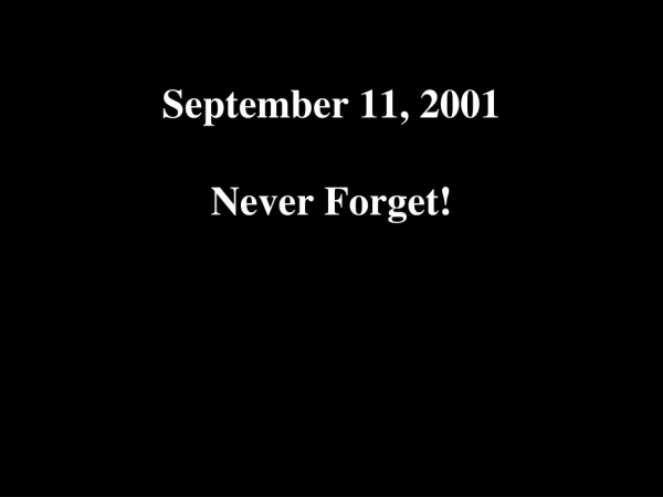 September 11, 2001 Never Forget!