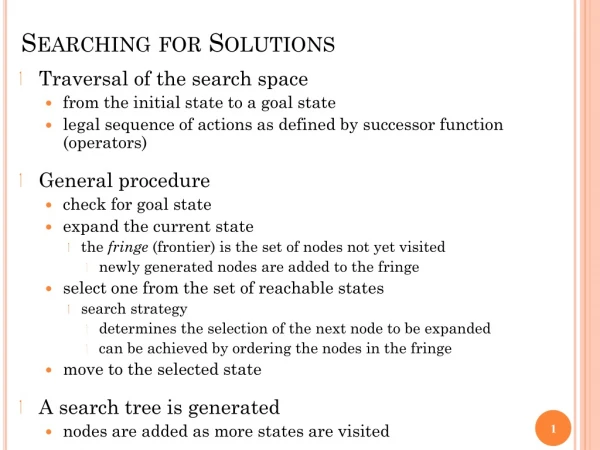 Searching for Solutions