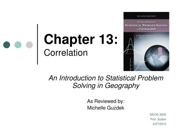 Chapter 13: Correlation