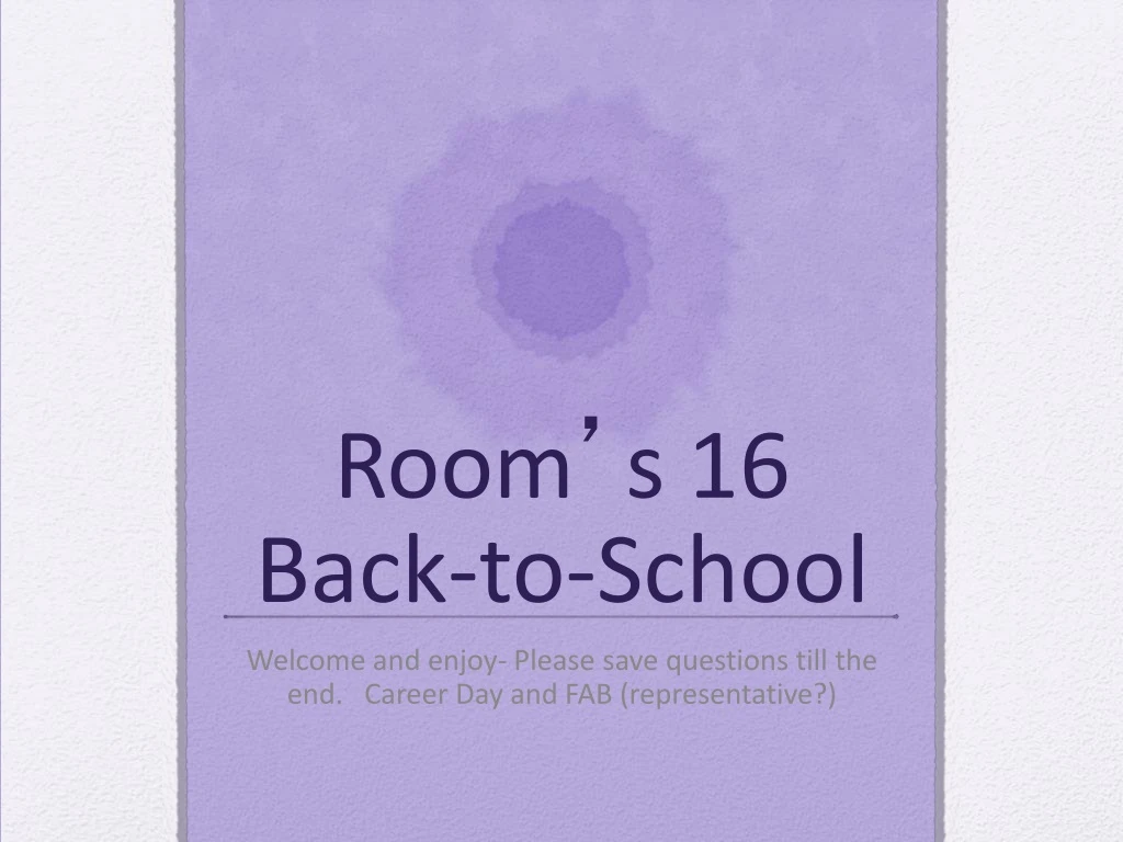 room s 16 back to school