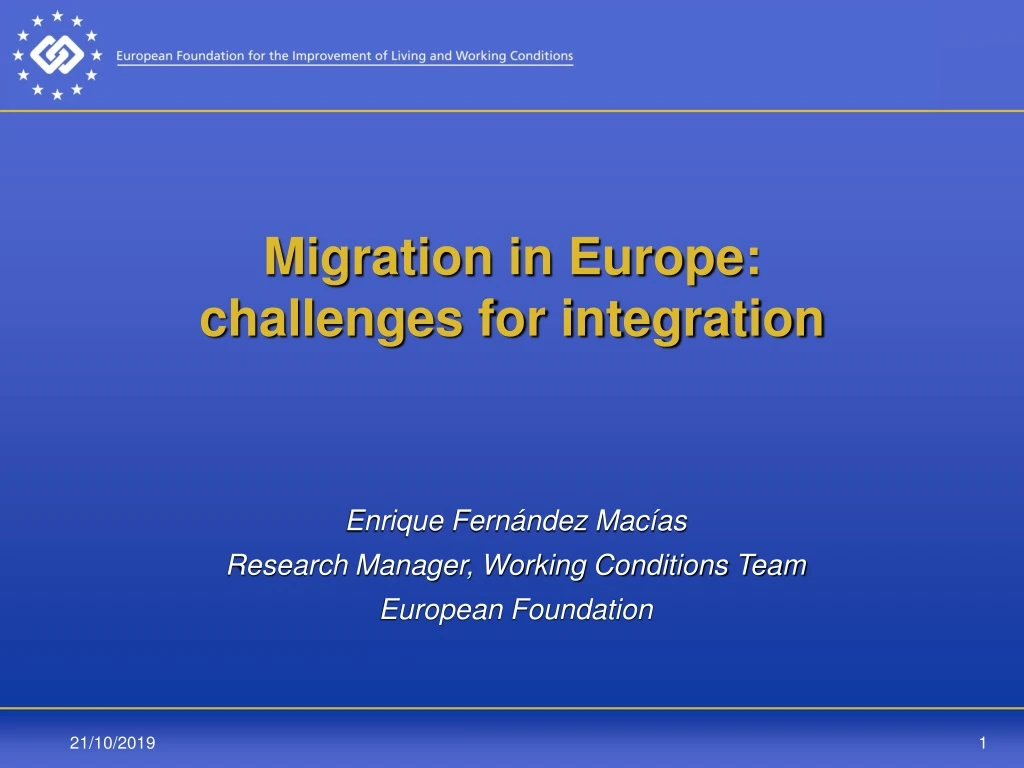 migration in europe challenges for integration