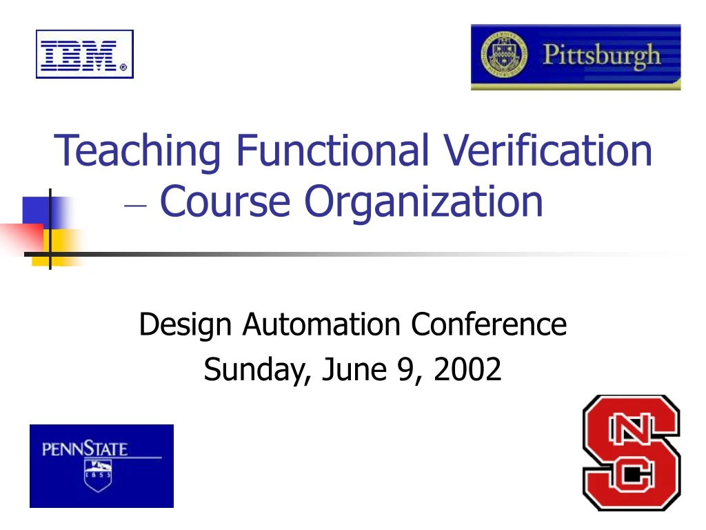 teaching functional verification course organization