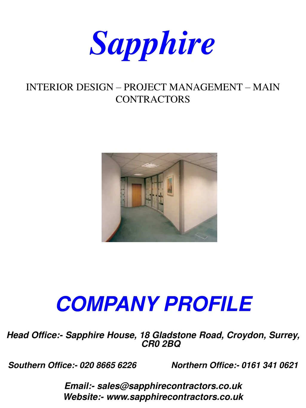 sapphire interior design project management main contractors