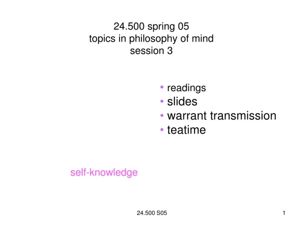 24.500 spring 05 topics in philosophy of mind session 3