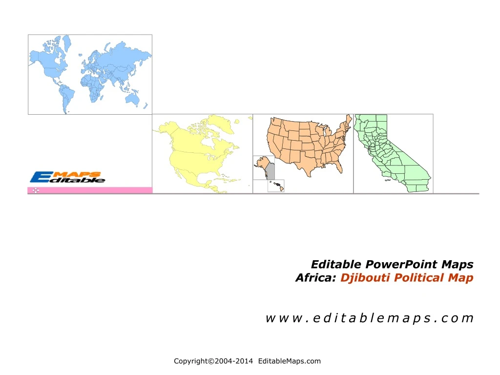 editable powerpoint maps africa djibouti political map