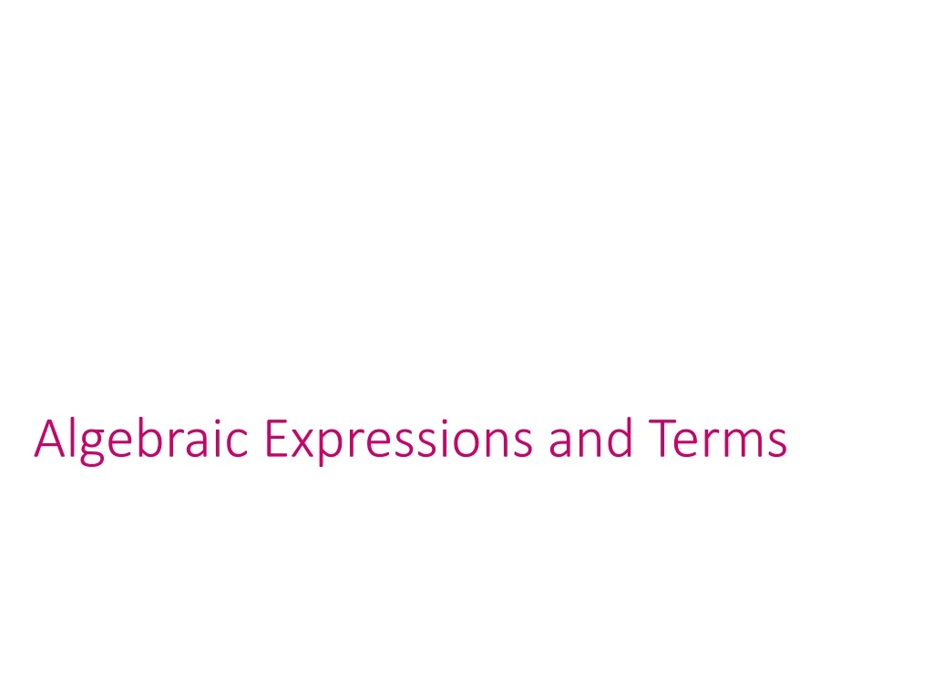 algebraic expressions and terms