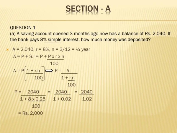 Section - a