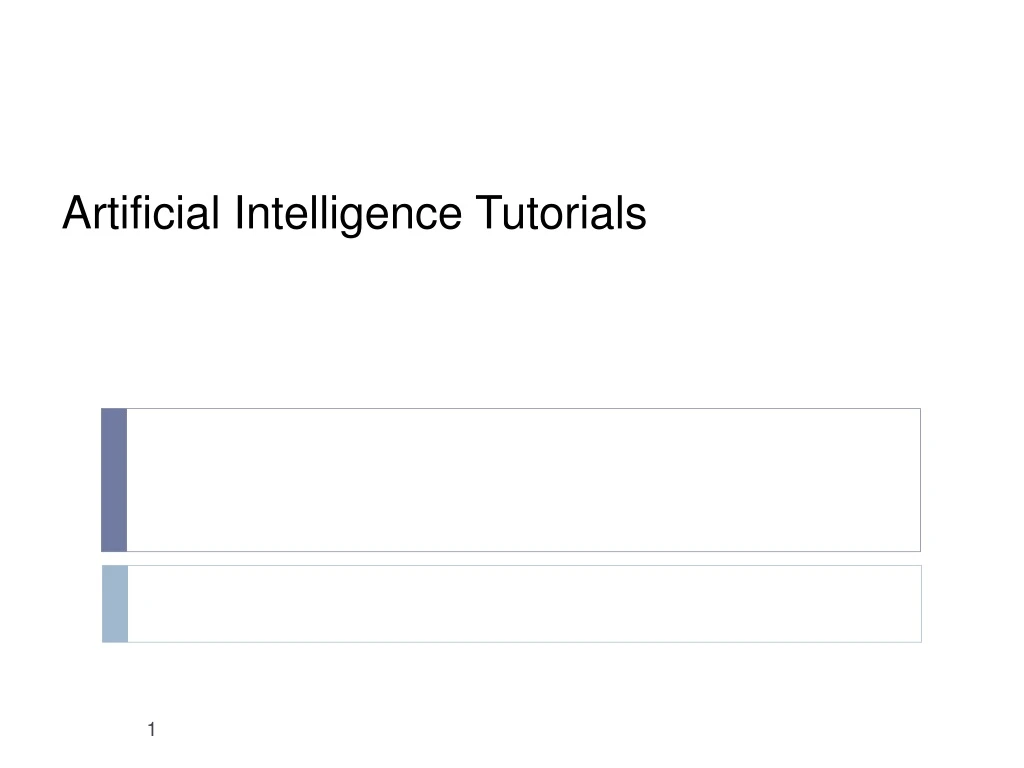 artificial intelligence tutorials