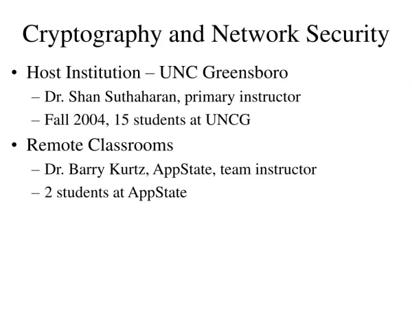 Cryptography and Network Security