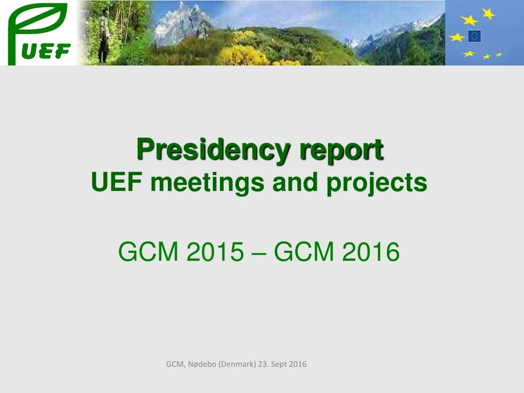 presidency report uef meetings and projects