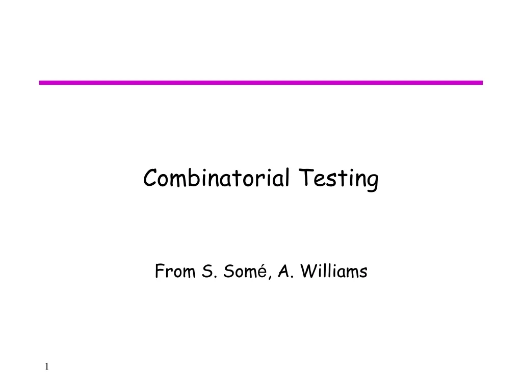 combinatorial testing