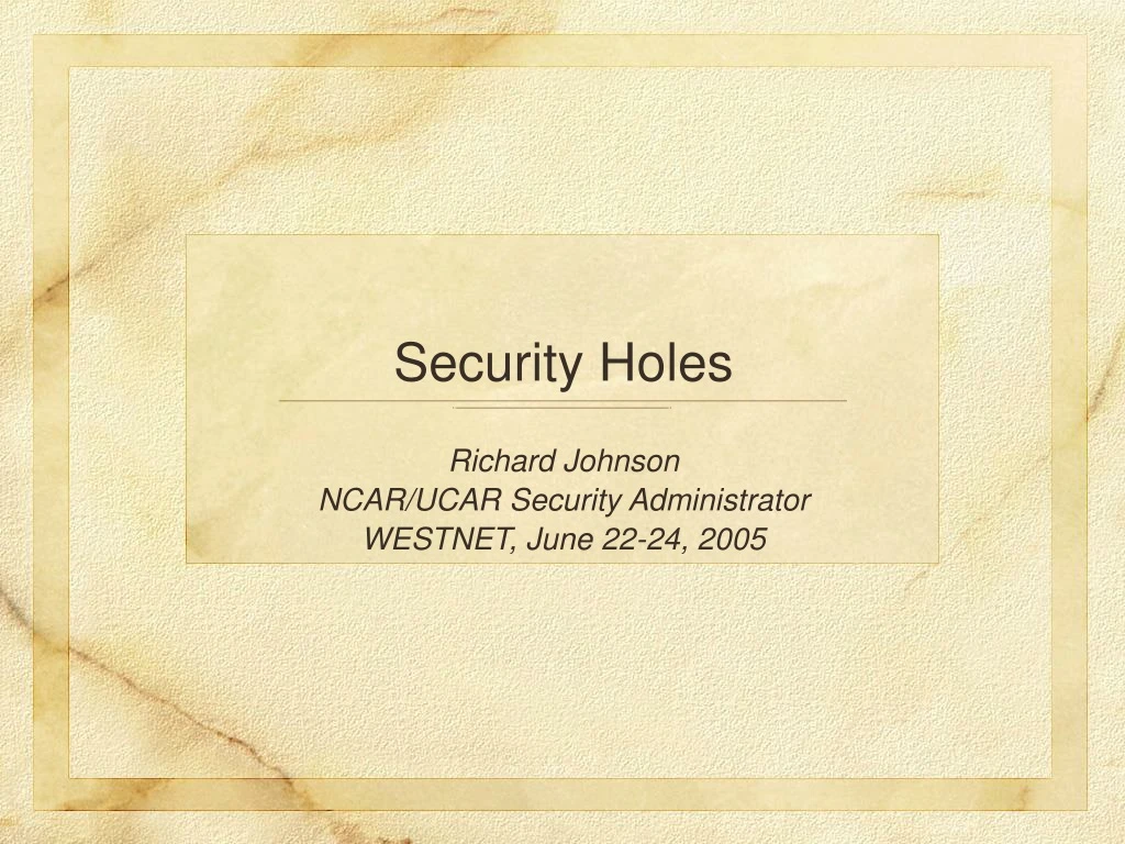 security holes