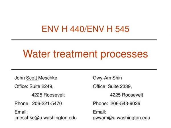 Water treatment processes