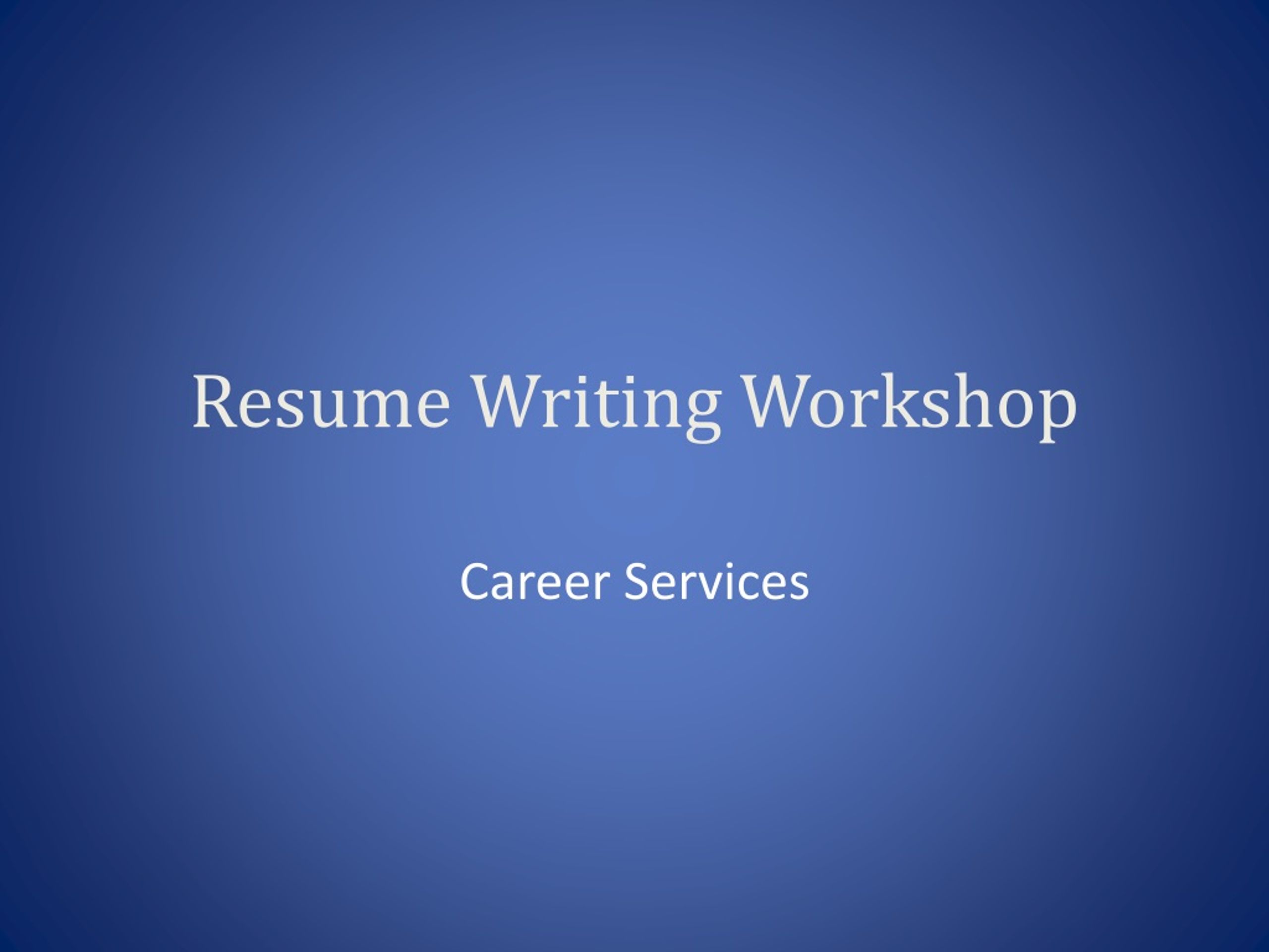 PPT - Essential Resume Writing Workshop for Career Success PowerPoint ...