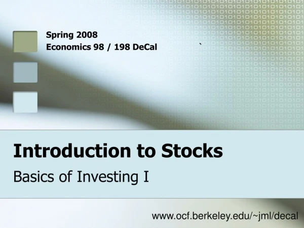 Introduction to Stocks