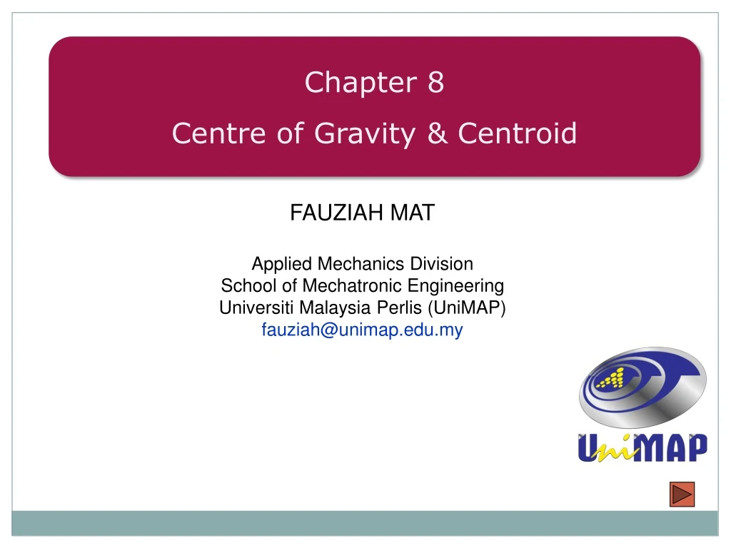 chapter 8 centre of gravity centroid