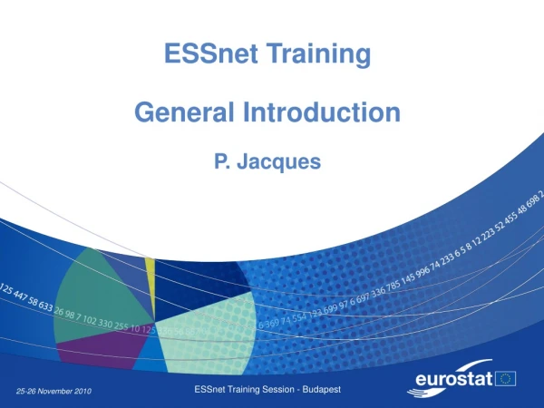 ESSnet Training General Introduction P. Jacques